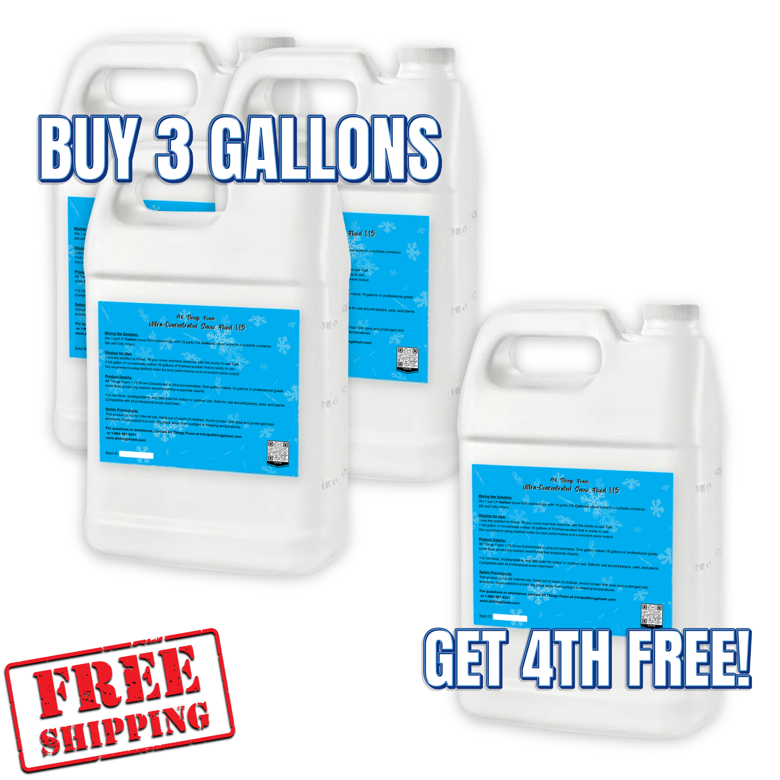 Buy 3 Gallons Get 1 Free - 1:15 Concentrated Snow Fluid