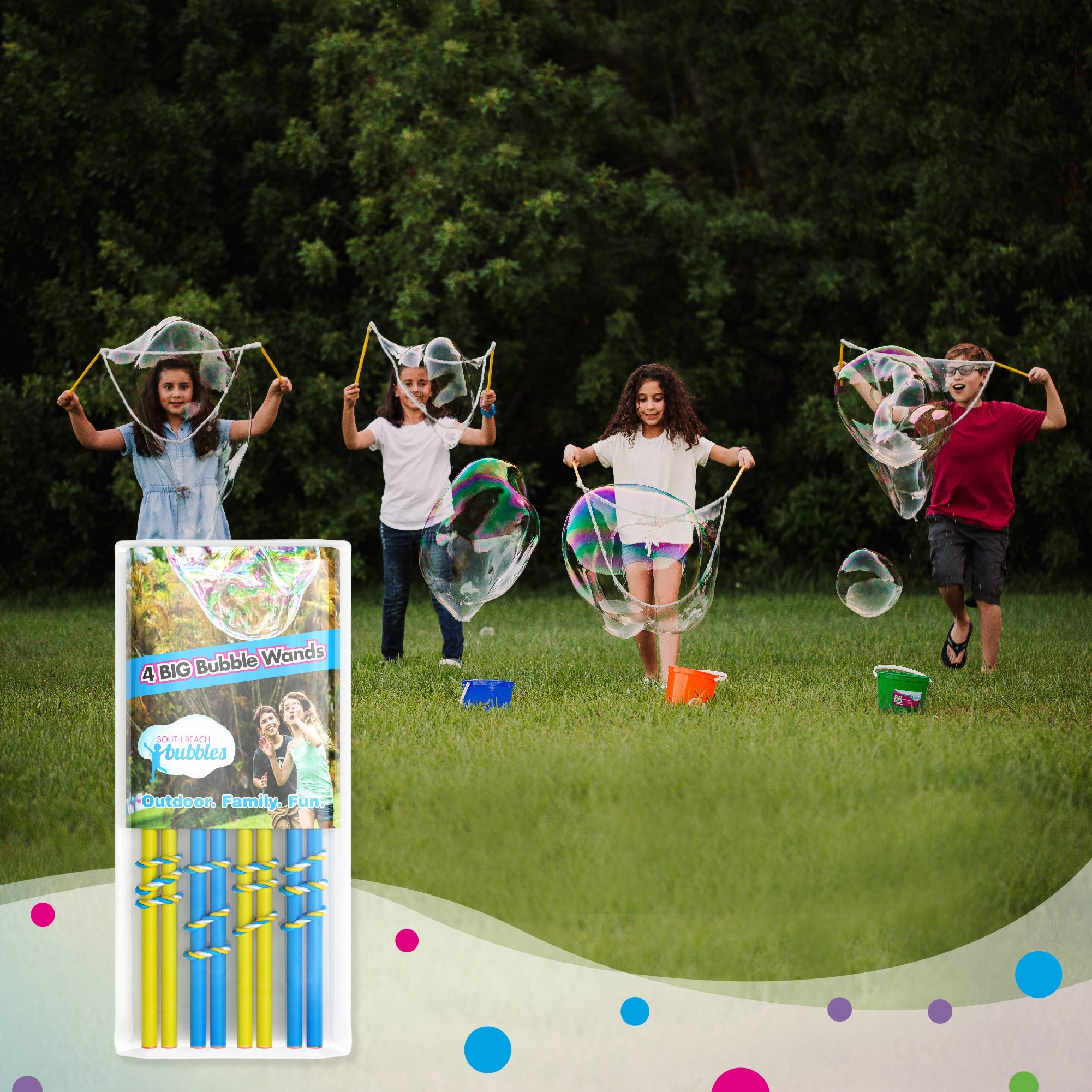 4 Big Bubble Wands: Making Giant Bubbles. Great birthday activity and party favor. Giant Bubble Solution Not Included.