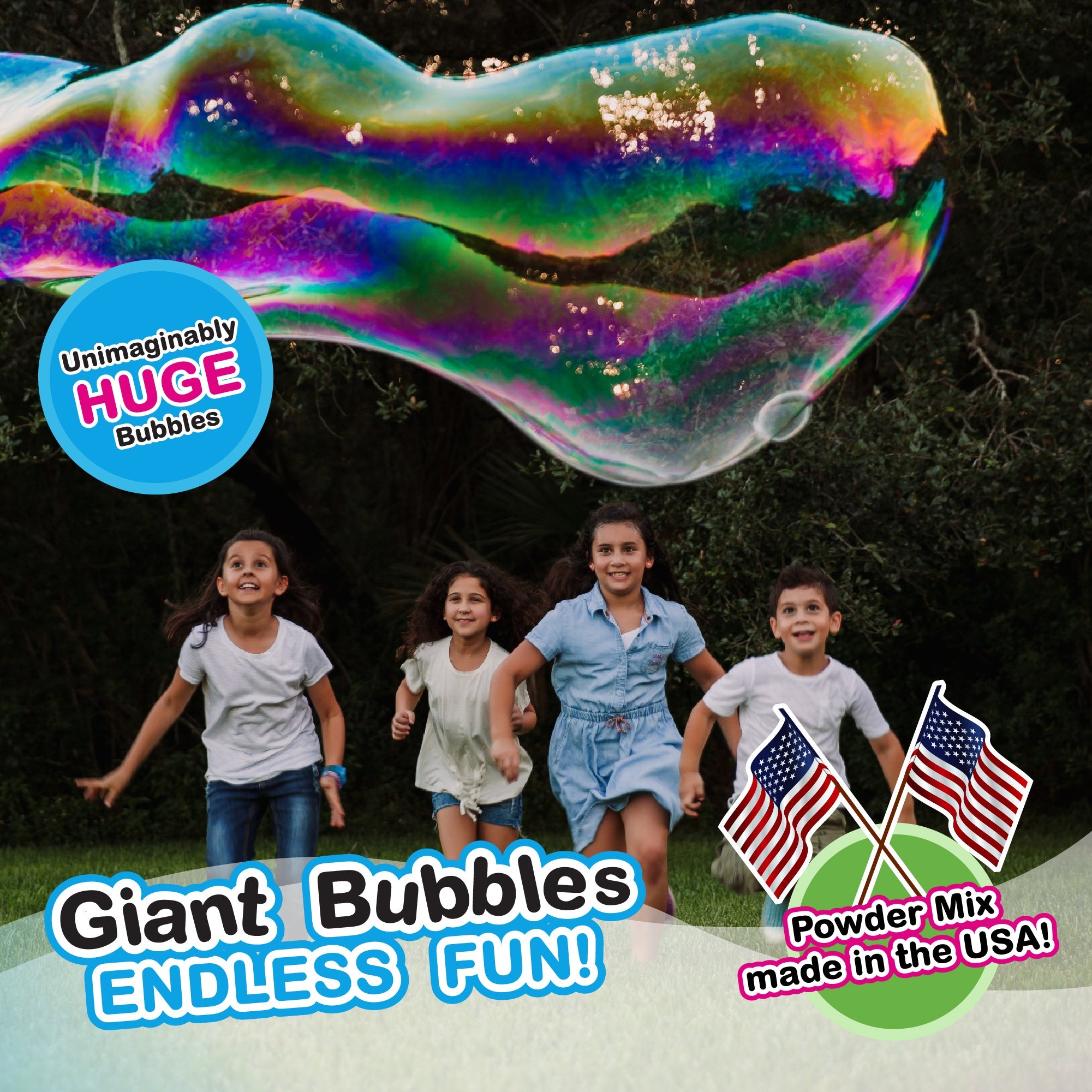 WOWmazing Bubble POWDER (6 packets) - Turns Dish Detergent into Giant Bubbles. Makes 6 GALLONS!