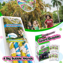 4 Big Bubble Wands and 6-pack WOWmazing Bubble Refill - Makes 6 Gallons!