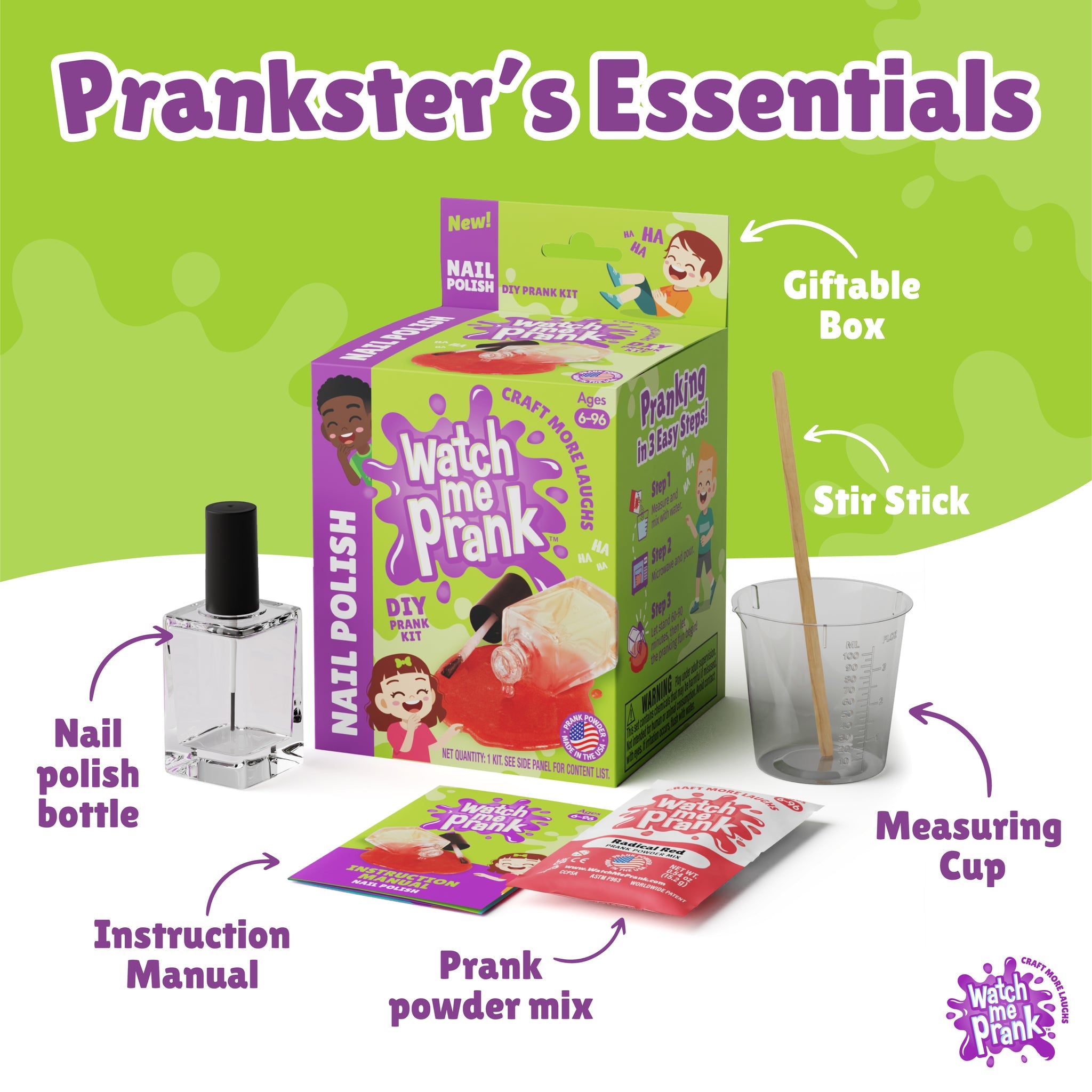 WatchMePrank DIY Nail Polish Spill Prank Kit