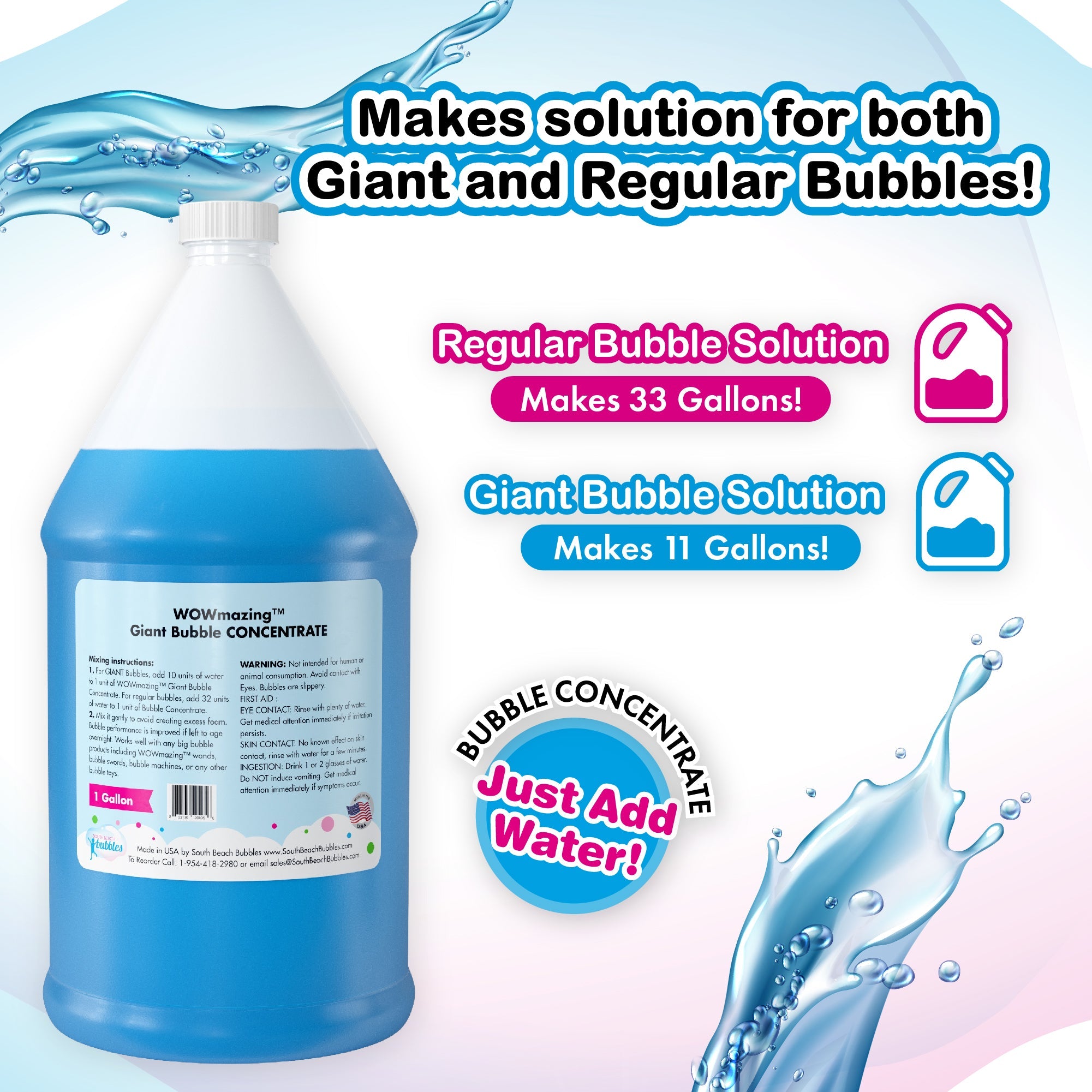 WOWMAZING Big Bubble Concentrate - By the Gallon - Just Add Water!