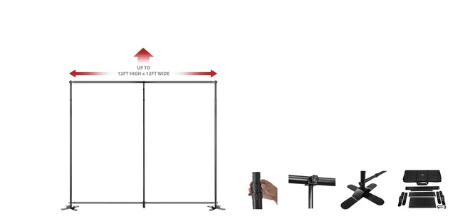 Large Adjustable Banner Stand, 12' x 12'